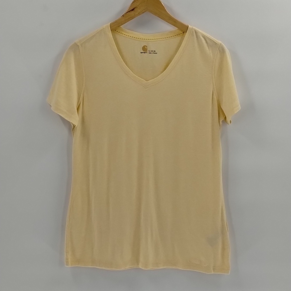Carhartt heather yellow color size 12-14 large women's short sleeve tee